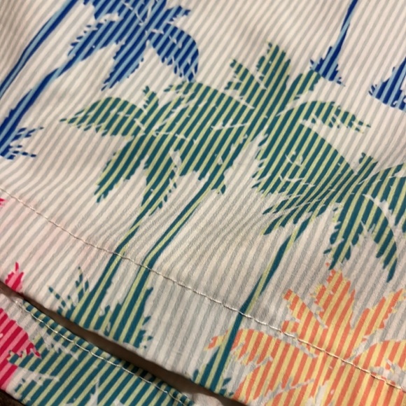 Men’s tropical and striped swim trunks- size Large - Picture 3 of 7